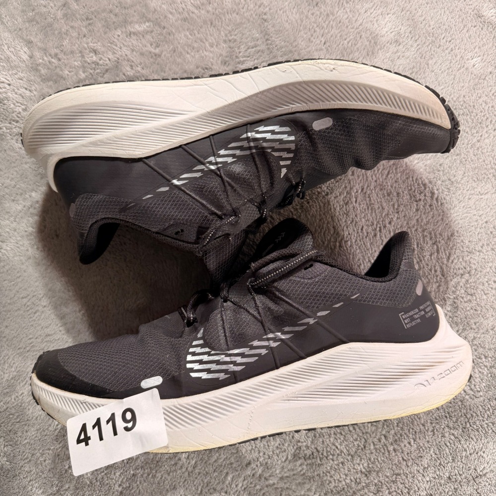 Nike Air Zoom Winflo 7 Shield Mens 10 Black Running Shoes CU3870-001